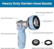 Load image into Gallery viewer, Esnbia Garden Hose Nozzle Heavy Duty Water Nozzle with Thumb Control On Off Valve, 6 Adjustable Spray Watering Patterns Comfortable Ergonomic Handle for Watering Plants, Washing Car, Cleaning
