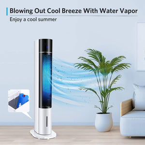 Esnbia Cooler Fan, Oscillating Evaporative Air Cooler for Room, Portable Air Conditioner, Instant Cool & Easy Use, 3 Modes & 3 Speeds, 12H Timer, 2 Ice Boxes, Remote Control