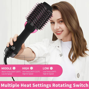 Esnbia Professional Blowout Hair Dryer Brush, Upgraded One Step Hot Air Brush, Hair Dryer & Volumizer & Volumizing Styler Comb, Negative Ion Straightening Brush for All Hair Types, Oval Shape Design