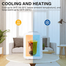 Load image into Gallery viewer, Esnbia Portable Mini Fridge, 4L/6 Can Cooler and Warmer Compact Refrigerator for Skincare, Cosmetics, Beverage, Food, for Bedroom, White