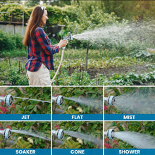 Load image into Gallery viewer, Esnbia Garden Hose Nozzle Heavy Duty Water Nozzle with Thumb Control On Off Valve, 6 Adjustable Spray Watering Patterns Comfortable Ergonomic Handle for Watering Plants, Washing Car, Cleaning