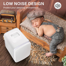 Load image into Gallery viewer, Esnbia Portable Mini Fridge, 4L/6 Can Cooler and Warmer Compact Refrigerator for Skincare, Cosmetics, Beverage, Food, for Bedroom, White