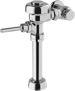 Esnbia 111 Exposed Manual Water Closet Flushometer, 1.28 GPF Flush Valve - Single Flush Non-Hold-Open Handle, Fixture Connection Top Spud, Polished Chrome Finish, 3780018