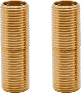 Esnbia (2 pcs) Brass Pipe Adapter Plumbing, Plumbing fittings, G Thread 1/2" Male to NPT Thread 1/2" Male Pipe Fitting Adapter, Seamless and Leakproof (2.5" Length)