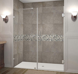Esnbia Nautis Completely Frameless Hinged Shower Door Clean rooms, 68" x 72", Polished Chrome