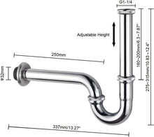 Load image into Gallery viewer, Esnbia 1-1/4&quot; P-trap Pipe, Pipes being parts of sanitary facilities, Adjustable Height Sink Waste Drain Kit, Chrome