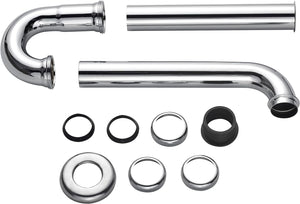 Esnbia 1-1/4" P-trap Pipe, Pipes being parts of sanitary facilities, Adjustable Height Sink Waste Drain Kit, Chrome