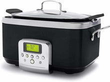 Load image into Gallery viewer, Esnbia 8 - in -1 Programmable 6QT Electric Slow Cooker, Dishwasher Safe Lid &amp; Removable Crock, PFAS-Free Healthy Ceramic Nonstick Multi-Cooker, Sear, Sauté/Brown, Steam Basket, Roast, Black