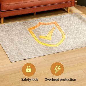 Esnbia Electric Heated Carpet Remote Control Electric Heated Floor Mats Under Desk Carbon Crystal Heated Floor Mat with 12H Timing Overheat Protection Digital Display Heated Floor Mat