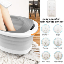 Load image into Gallery viewer, Esnbia Foot Spa Foot Bath Massager with Heat, Bubbles, Vibration, Red Light, Collapsible Pedicure Foot Soaker w/Remote Control, Removable Massage Rollers, Water Electricity Separation, for Tired Feet Relief