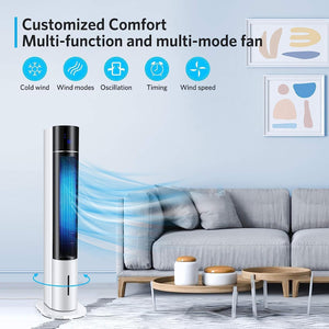 Esnbia Cooler Fan, Oscillating Evaporative Air Cooler for Room, Portable Air Conditioner, Instant Cool & Easy Use, 3 Modes & 3 Speeds, 12H Timer, 2 Ice Boxes, Remote Control