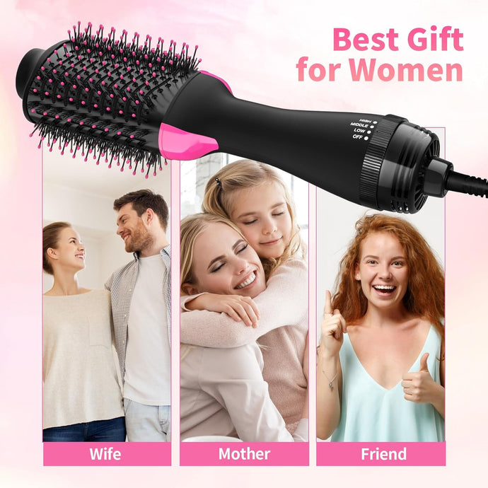 Esnbia Professional Blowout Hair Dryer Brush, Upgraded One Step Hot Air Brush, Hair Dryer & Volumizer & Volumizing Styler Comb, Negative Ion Straightening Brush for All Hair Types, Oval Shape Design