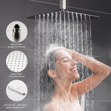Load image into Gallery viewer, ESNBIA Brushed Nickel Shower System, Bathroom 10 Inches Rain Shower Head with Handheld Combo Set, Wall Mounted High Pressure Rainfall Dual Shower Head System, Shower Faucet Set with Valve and Trim