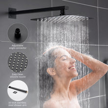 Load image into Gallery viewer, ESNBIA Shower System, Bathroom 12 Inches Rain Shower Head with Handheld Combo Set, Wall Mounted High Pressure Rainfall Dual Shower Head System, Shower Faucet Set with Valve and trim, Matte Black