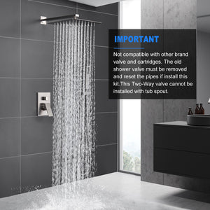ESNBIA Shower System, Bathroom 10 Inches Rain Shower Head with Handheld Combo Set, Wall Mounted High Pressure Rainfall Dual Shower Head System, Shower Faucet Set with Valve and trim, Brushed Nickel