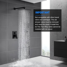 Load image into Gallery viewer, ESNBIA Shower System, Bathroom 10 Inches Rain Shower Head with Handheld Combo Set, Wall Mounted High Pressure Rainfall Dual Shower Head System, Shower Faucet Set with Valve and trim, Matte Black