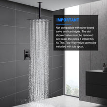 Load image into Gallery viewer, ESNBIA Oil Rubbed Bronze Shower System, Bathroom 12 Inches Rain Shower Head with Handheld Combo Set, Wall Mounted High Pressure Rainfall Dual Shower Head System, Shower Faucet Set with Valve and trim